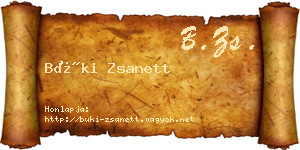 Büki Zsanett névjegykártya
